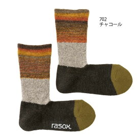 rasox ラソックス グラデパネル クルーソックス カジュアルソックス 暖かい あったか ( CA232CR02 ) 靴下 メンズ レディース L字型 履きやすい オシャレ 厚手 秋冬 楽天 ユニセックス レッグウェア おしゃれ アーベン 普段使い 実用的