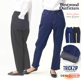 【最大5000円クーポン配布】【ぬくもる冬デザイン】あったかデニムのマムフィットジーンズ ウエストウッドアウトフィッターズ トリックジップ DENIWARM ストレッチジーンズ デニムパンツ Westwood Outfitters ( 8133038 ) ウエストゴム リラックス レディース アーベン
