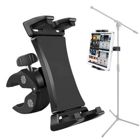 マイクミュージックスタンド タブレットスマートフォンホルダー マ ウ ン ト 高耐久 360度回転クランプ 3.5~13.5インチの携帯電話タブレット、iPad Pro 12.9 11 10.5 Air Mini Surface Galaxy Tab I P h o n e Galaxy用