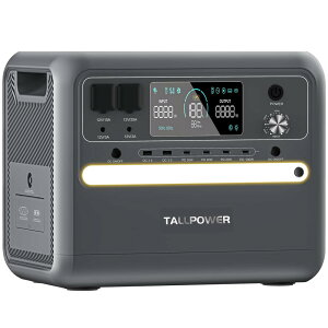 TALLPOWER |[^ud 2400W e 2160Wh/675000mAh _S`Edr̗p 1.5Ԗ[d AC2400W(uԍő4800W) 16@퓯[d\ PSEF؍ς 50Hz/60Hz g MPPT É݌v ƒp