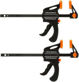 高儀(Takagi) ホビークイックバークランプ ブラック 100mm 2個組 HQB-100-2P【燕三条ブランド】【レバーを握るだけの簡単作業】 クランプ 木工 金具 DIY 万力 固定金具