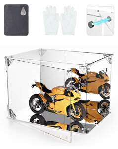 COOLTAKU フィギ ュアケ ース アクリル UVカット 台座ミラー 背面ミラー マグネット式 磁 石付 き 前扉 コレクションケース より堅固 組み立て式 アクリルケース ディスプレイケース 防汚れ 手