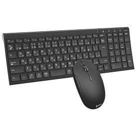 iClever キーボード ワイヤレス キーボード マウスセット 日本語配列 静音 超薄型 無線 2.4G キーボード・マウスセット USB接続 キーボードType-C充電式 フルサイズ テンキー付き マウス3段階DPI パソコン PC多機能対応 Windows/Mac対応 IC-BK22Combo (ブラック)