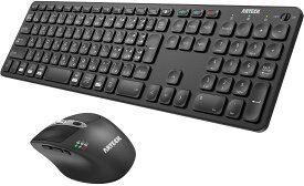 Arteck Bluetooth キーボード マウス セット マルチペアリング 3つデバイスに同時接続できType-C 充電式 フルサイズ Bluetoothキーボード 人間工学に基づいたマウス Windows、iOS, Android,コンピューター、デスク、PC、ラップ、iPad、タブレット、スマホとの交
