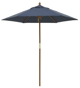 タカショー 日よけ ウッドパラソル 2.1m ネイビーブルー 【PAL-21BL】 ガーデン ファニチャー 紫外線カット 撥水加工