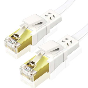 Ankuly CAT8 LANケーブル カテゴリー8 ウルトラフラットケーブル 40Gbps/2000MHz ランケーブル やわらか FTPシールド イーサネットケーブル サーバー 企業様向け 業務用 屋外用 CAT8準拠 (5m-ホワイト)