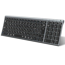 iClever キーボード Bluetooth ワイヤレス 無線 日本語JIS配列 3台同時接続可能 テンキー付き フルサイズ 超薄型 キーボード 静音設計 Type-C充電式 コンパクト パソコン用キーボード ラップ PC iPad I P h o n e スマホ用 Windows Mac iOS Android対応 BK22 グレーブラック