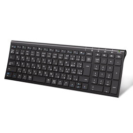 iClever キーボード Bluetooth ワイヤレス パンタグラフ 日本語JIS配列 3台同時接続可能 テンキー付き フルサイズ 超薄型 静音設計 充電式Type-C 無線 コンパクト ラップ パソコン用 スマホ PC iPad用Windows Mac iOS Android対応 IC-BK22 ブラック