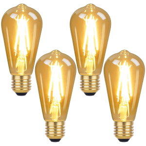 aurogeek LED�d�� E26���� 6W ST64 �t �B �� �� �� �g �G�W�\���d�� �A���o�[ 800lm 2700K 60W�`���� �������Ή� ���g�� �L�z�� �y ���_ ���g�p 4����