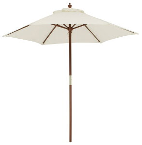 タカショー 日よけ ウッドパラソル 2.1m ベージュ アウトドア カフェ お庭に爽やかな木陰を作る 紫外線約90%カット 天然木 ポリエステル PAL-21B