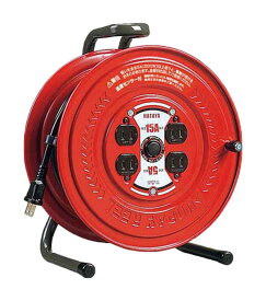 ハタヤ (HATAYA) コードリール 屋内用 100V型 コード20m 太さ1.25? 標準型 温度センサー内蔵 (電線溶解防止機能) コンセント4個 コンセント防塵キャップ 前面フラットパネル 家庭用 工場用 建設現場 サンデーリール S-20S