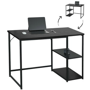 Maihail 机 pcデスク オ フィ スデスク パソコンデスク computer desk 勉強机 ゲーミングデスク ワークデスク 家具 table 学習机 収納 100 ラック付きデスク 幅100*奥行48*高さ74cm SZ121HFD スチールウッド