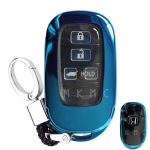MKMC 新型 n-box jf5 キーケース カ バ ー TPU 素材 ホンダ ステップワゴン ヴィゼル オデッセイ 対応 カスタム アクセサリー パーツ (ブルー)