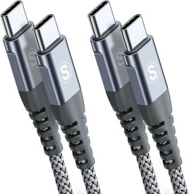 タイプc ケーブル 1M/2本セットPD対応 60W急速充電(USB C＆USB C ケーブル) I P h o n e16 充電ケーブル充電器 Type-c アイフォン16 15/いphone16 15 pro Max,iPad Pro/Air/mini6,MacBookPro,Samsung Galaxy S25/S24/S23/S22/S21/S20/S10/S9,Pixel等Type-c機種対応-灰