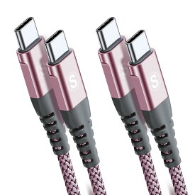 タイプc ケーブル 1M/2本セットPD対応 60W急速充電(USB C＆USB C ケーブル) I P h o n e16 充電ケーブル充電器 Type-c アイフォン16 15/いphone16 15 pro Max,iPad Pro/Air/mini6,MacBookPro,Samsung Galaxy S25/S24/S23/S22/S21/S20/S10,Pixel等Type-c機種対応-ピンク