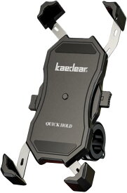 Kaedear(カエディア) バイク スマホホルダー バイク用スマホホルダー 携帯ホルダー 振動吸収 マ ウ ン ト 対応 スマホ スタンド アルミ製 マ ウ ン ト ハンドル ミラー 原付 オートバイ 自転車 クイックホールド KDR-M11C (Black)