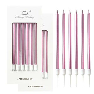 YIXINLYMY 誕生日キ ャ ン ド ル 12本入り2箱 誕生日を祝う ろうそく 高級 記念日キ ャ ン ド ルウエディングパーティー卒業パーティー (ピンク)
