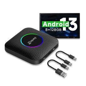 CarlinKit Tbox Ambient Android13.0 Ai Box 8+128GB ワイヤレスCarPlay/Android Auto Youtube等の動画視聴可能 内蔵GPS 画面2分割表示可能 無線接続 S IM カー ド対応 TFカードは512Gに拡張可能 有線カープレイ搭載車両に対応