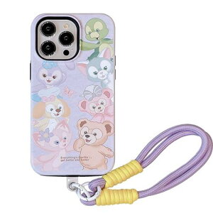 GREDINO I P h o n e15 Pro Max 用 ケース シェリーメイ スマホケース iphone 15ProMax ?用 フィルム ケース リストバンド 携帯ストラップ すり傷防止 指紋防止 肩がけ 首掛け 斜めかけ ケース ダッフィー i