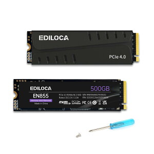 y}\Gg[Ń|Cg10{zEdiloca EN855 SSD q[gVNt 500GB PCIe Gen4x4 NVMe M.2 2280 PS5mFς őǍ: 7400MB/s ő发F2750MB/s 3D NAND TLC SSD DRAM LbV  [ 