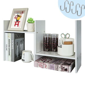 BHCanae デスク上置き棚 卓上収納 デスクオーガナイザー 木製 卓上ラック 小物入れ デスク上収納ラック 多種組み立て方式 自由自在伸縮可 本 収納 こものいれ 卓上 デスク 収納 卓上本棚 オ フ