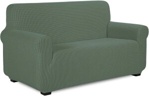 TIANSHUソファーカ バ ー 2人掛け 肘付き 無地 縦横弾力 ストレッチ フィットタイプ 肘付き 滑り止め 柔らかい 伸縮素材伸び良く 四季適用 超便利(シアン)