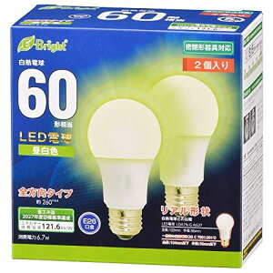 �I�[���d�@ LED�d��(60�`����/815lm/6.7W/�����F/E26/�S�����z��260°/���`���Ή�/2����) LDA7N-G AG27 2P