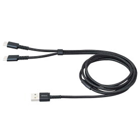 セイワ(SEIWA) 車内用品 USBケーブル Y字 Type A to Type C+Type C 2股 2台同時 D606 Xperia/Galaxy/iPad Pro/MacBook/Android IQOS ILUMA 等 USB-C機器対応 1.0m