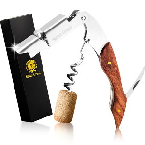 【ソムリエ推薦】 SaintGraal ワ イ ンオープナー ソ ムリ エナ イ フ 栓抜き コ ル ク抜き おしゃれ お酒 誕生日 プレゼント 父の日 ギフト (花梨の木)