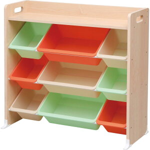 【斜めで取りやすい! ベビー用品収納にも】アイリスオーヤマ おもちゃ箱 天板付き キャロット 幅86.3×奥行34.8×高さ79.5cm キッズ トイハウスラック TKTHR-39