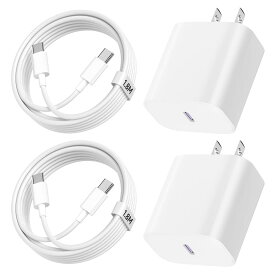For iphone16 iphone15-充電器-タイプc 20W-PD-急速充電器 USB-C 2個セット/ MFi＆PSE認定 1.8m USB-C TO C ケーブル2本付き タイプC I P h o n e 16/ 15/ Pro/Pro Max/iPad Pro 12.9 /iPad Pro 11/世代に対応