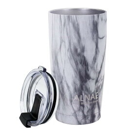 ALNAE タンブラー ふた付き 真空断熱 600ml 水筒 マグボトル コーヒーカップ 二重構造 保温保冷 直飲み 大容量 ビ ー ル コーヒー 直接ドリップ 白大理石