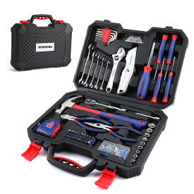 WORKPRO 160点 ホームツールセット 工具セット 家庭用 日曜大工 DIYセット 作業工具セット 家具の組み立て 住まいのメンテナンス用 修理道具セット 便利な収納ケース付き