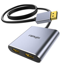 DisplayPort to デュアル HDMI 拡張 4K 60Hz ディスプレイポートからHDMI 分配器 デュアル モニター 拡張 DP 1.2 to 2つ HDMI モニター PC、ノートPC、 グラフィックカード用、Windowsのみ M S T拡張モード対応