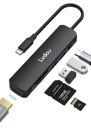 Lvdou USB C ハブ アダプタ 6-in-1 USB ハブ Type-C 100W PD充電・4K HDMI・MicroSD/SDカードリーダー搭載｜MacBook Pro/Air、I P h o n e 15/16、iPad Pro、Surface Pro 9/8/7/Go、HP、DELL、Galaxy Book、Chromebook対応 ノートPC・タブレットPC用｜適格請求書発行可
