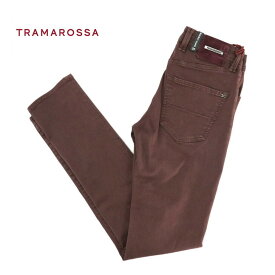 60％オフ 新品 正規品 トラマロッサ TRAMAROSSA カラージーンズ 29インチ ボルドー メンズ デニム パンツ スリム LEONARDO SLIM 5ポケット スーパーストレッチ イタリア製 414-55071006