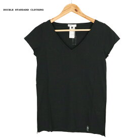 75％オフ 新品 正規品 ダブルスタンダードクロージング DOUBLE STANDARD CLOTHING Tシャツ 36サイズ 38サイズ レディース カットソー ブラック Vネック コットン100% 半袖 0508-000-192