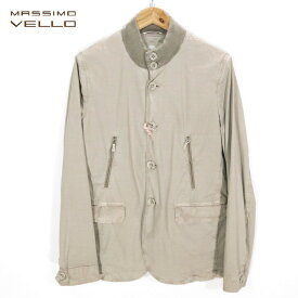 80％オフ 正規品 訳あり品 ボタン難あり MASSIMO VELLO マッシモヴェッロ ジャケット 48サイズ アッシュブラウン Lサイズ メンズ カバーオールジャケット 春夏秋 ショルダーストラップ 15S05M