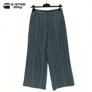 75���I�t �V�i ���K�i �W�[�X�^�[���D G-Star RAW �p���c 24/28 ���f�B�[�X XS�T�C�Y �l�C�r�[×�O���[�� �����Z��×�R�b�g�� �X�g���C�v BRONSON HIGH-WAIST WIDE-LEG CHINO D06611-9308-8897