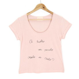 新品 正規品 ペコラエンジェル Pecora Angel Tシャツ 38 Mサイズ ピンク レディース カットソー トップス Uネック 日本製 アウトレット 13903