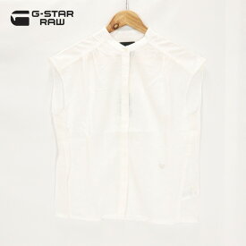 70％オフ 新品 正規品 ジースターロゥ G-Star RAW ノースリーブシャツ XS S レディース Sサイズ Mサイズ ホワイト レーヨン×コットン スタンドカラー PARGE BLOUSE SHIRT D14162-8983-111