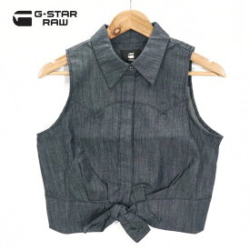 70％オフ 新品 正規品 ジースターロゥ G-Star RAW ノースリーブシャツ S M レディース Sサイズ Mサイズ ネイビー コットン ストレッチ トップス TACOMA KNOTTED SLEEVELESS TOP D09771-8456-001