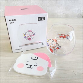 ★新生活応援フェア★今だけ大安売り開催中!!☆☆BT21 グラスカップ&コースターセット RJ 新品 ソロモン商事 CKS-BT21-A-RJ BTS 防弾少年団 × LINE FRIENDS コラボ グッズ / 31208 在★21