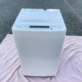 送料無料 ハイセンス 全自動電気洗濯機 【中古】動作保証 Hisense HW-L45E 2022年製 4.5kg ホワイト B /65550