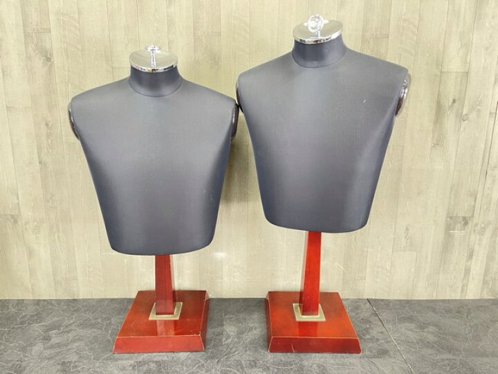 楽天市場】トルソー2体セット【中古】 男性用 ブラック 木製台座 高さ 