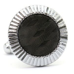 【 即日発送 】 ■ 丸型【 色 :シルバー&黒】カフスボタン ■ [ 1000円ぽっきり マラソン買い回り 対象 黒系 男女 営業マン おしゃれシンプル スーツ シャツ 人気 プレゼント 正装 ウエディ