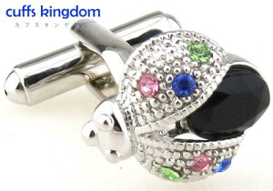 キラキラ てんとう虫 カラフルストーン カフスボタン 【 カラフル系 高級感 社交 カフリングス 人気 結婚式 パーティ おしゃれな カフス専門店 】