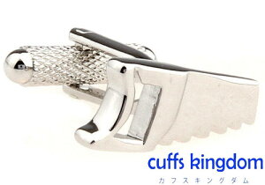 アメリカンのこぎりカフスボタン【銀色系 男女 カフリングス 営業マン おしゃれ かわいい 結婚式 カジュアル シンプル スーツ 人気 プレゼント ギフト 入園式 入学式 成人式】