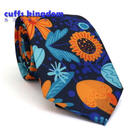 鮮やかな色彩 お花 イラスト ネクタイ かわいい おしゃれ 個性的 ユニーク ビジネス カジュアル スーツ 人気 プレゼント ギフト 幅8cm