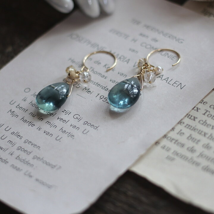 楽天市場】14KGF天然石ピアスフローライト/宝石質両耳用 : Urim Thummim 